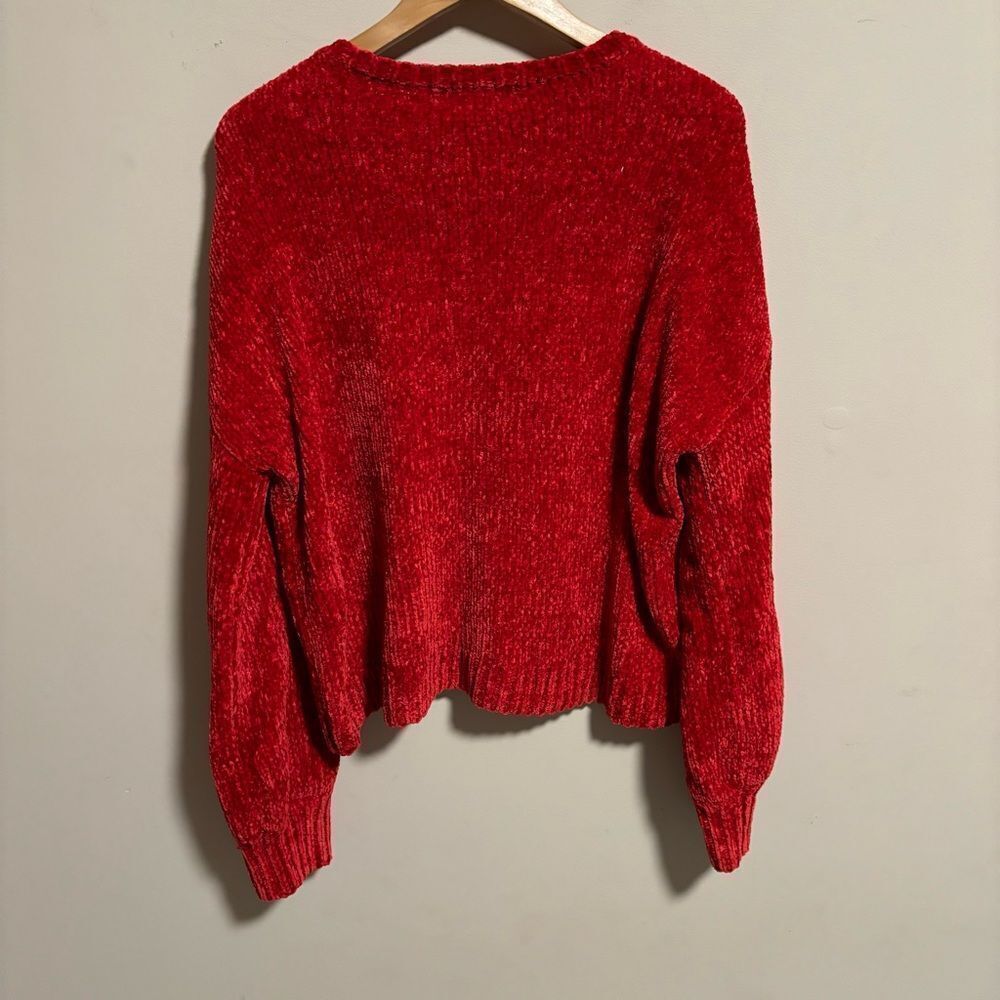 LOVERS + FRIENDS Riner Chenille Sweater Revolve Red- Size Medium - Picture 5 of 10